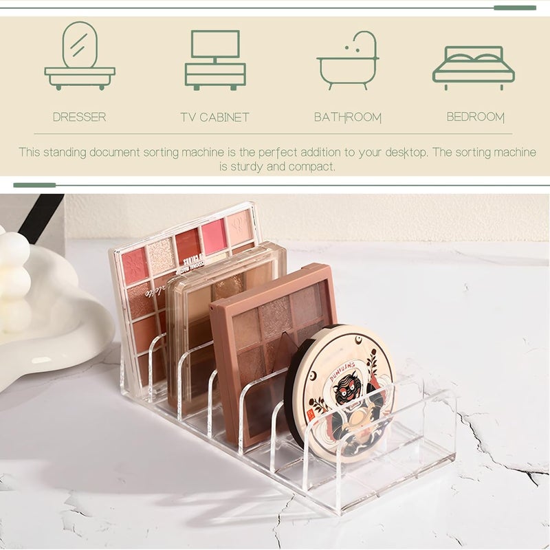 LUOKER Acrylic Mail Organizer - 2 Pcs CD Holder With 7 Compartments, 7 x 5 x 1.57 Transparent Countertop Envelope Organizer for Office, Home Desk - Image 4